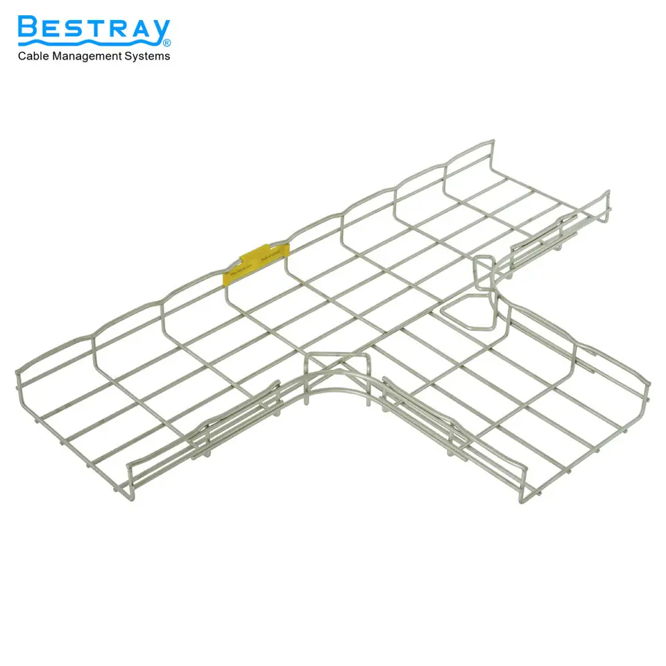 High quality Wire mesh cable tray Horizontal Tee HE4 BESTRAY