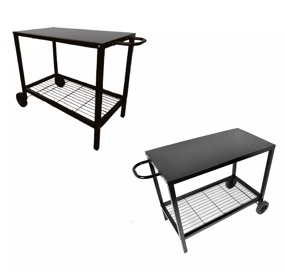 Wholesale Vietnam BBQ grill charcoal Black Steel table Trolley for Plancha free standing portable BBQ camping table