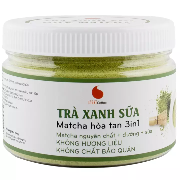 Vietnamese Brands Export Quality Best Sweet Taste 230g Japanese Matcha Green Tea Light Tea With Matcha Flavor