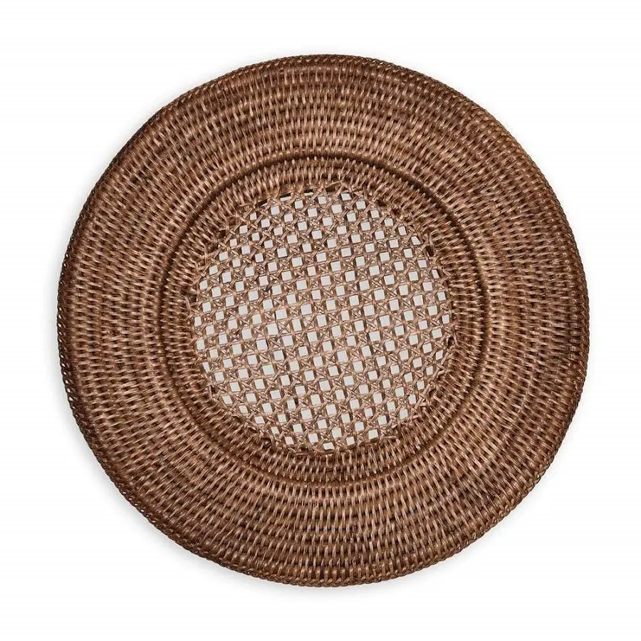 Top Selling Round Rattan Charger Plates Woven Seagrass charger plates with dinner set collection for wedding