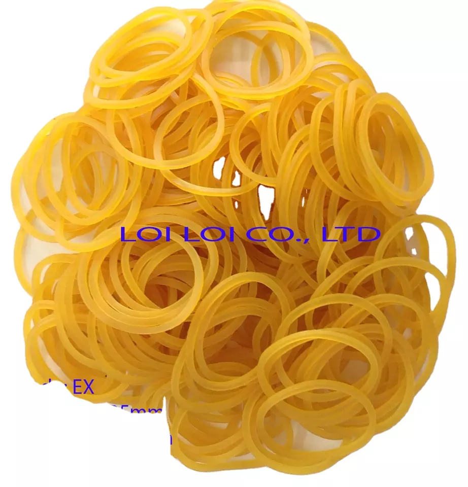 Rubber band size 14 thin for many pieces per kilograms Yellow color natural rubber band elastic for bundling vegetable