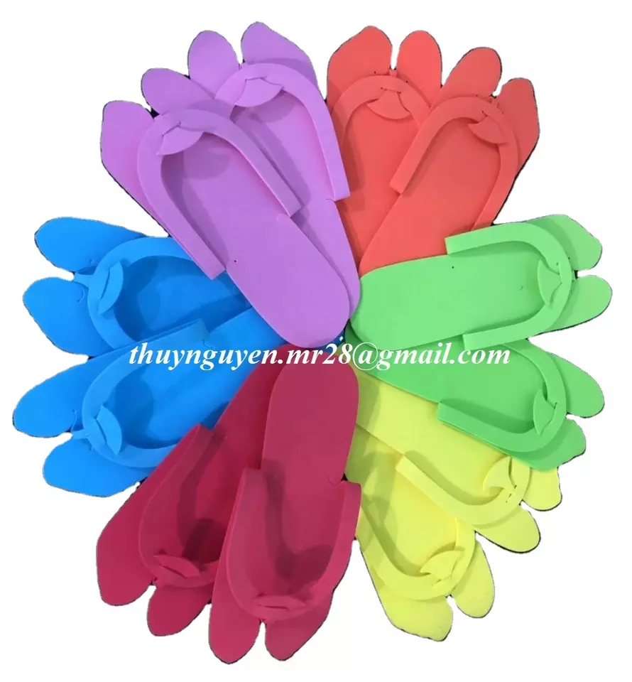 mr-28 disposable pedicure flip flops eva slippers foam slipper for nail salon vietnam flat quick use easy one time using