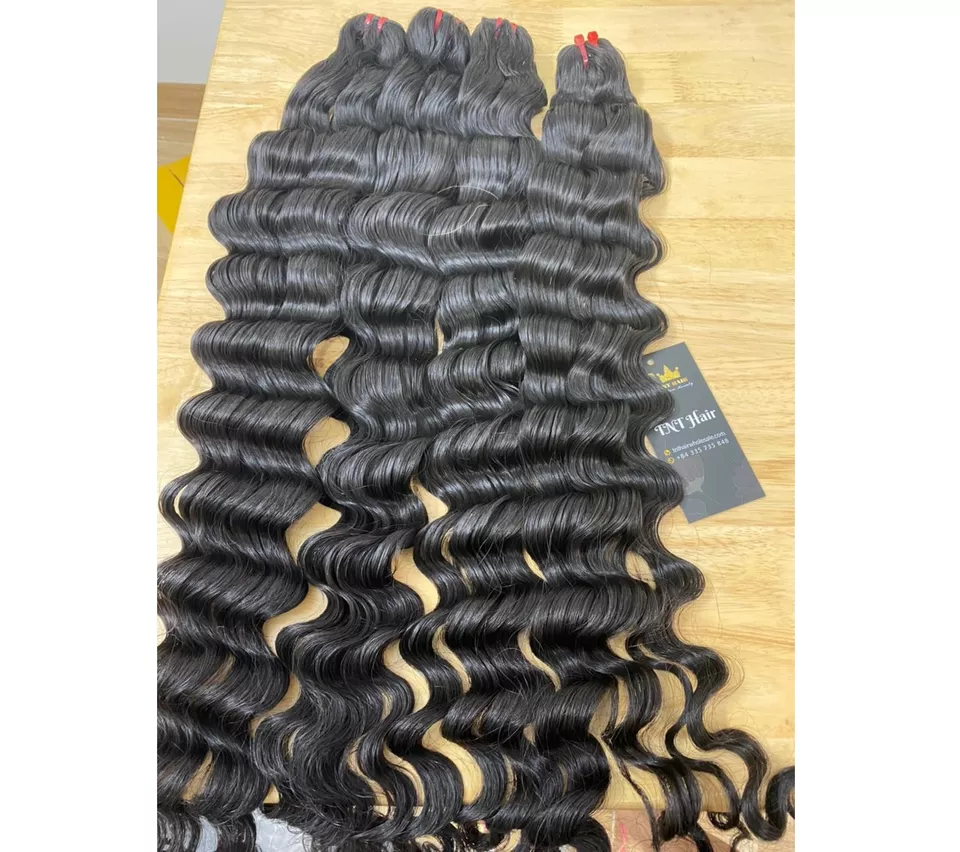 Deep Wavy Human Hair Black Curly Hair Natural Human Hair Extensions From Vietnam High Quality For Sale