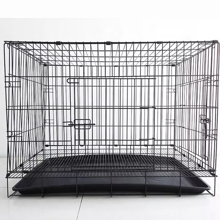 Double Door Foldable Stainless Steel Pet Pen Indoor Dog Kennels Crate Dog Kennels Cage