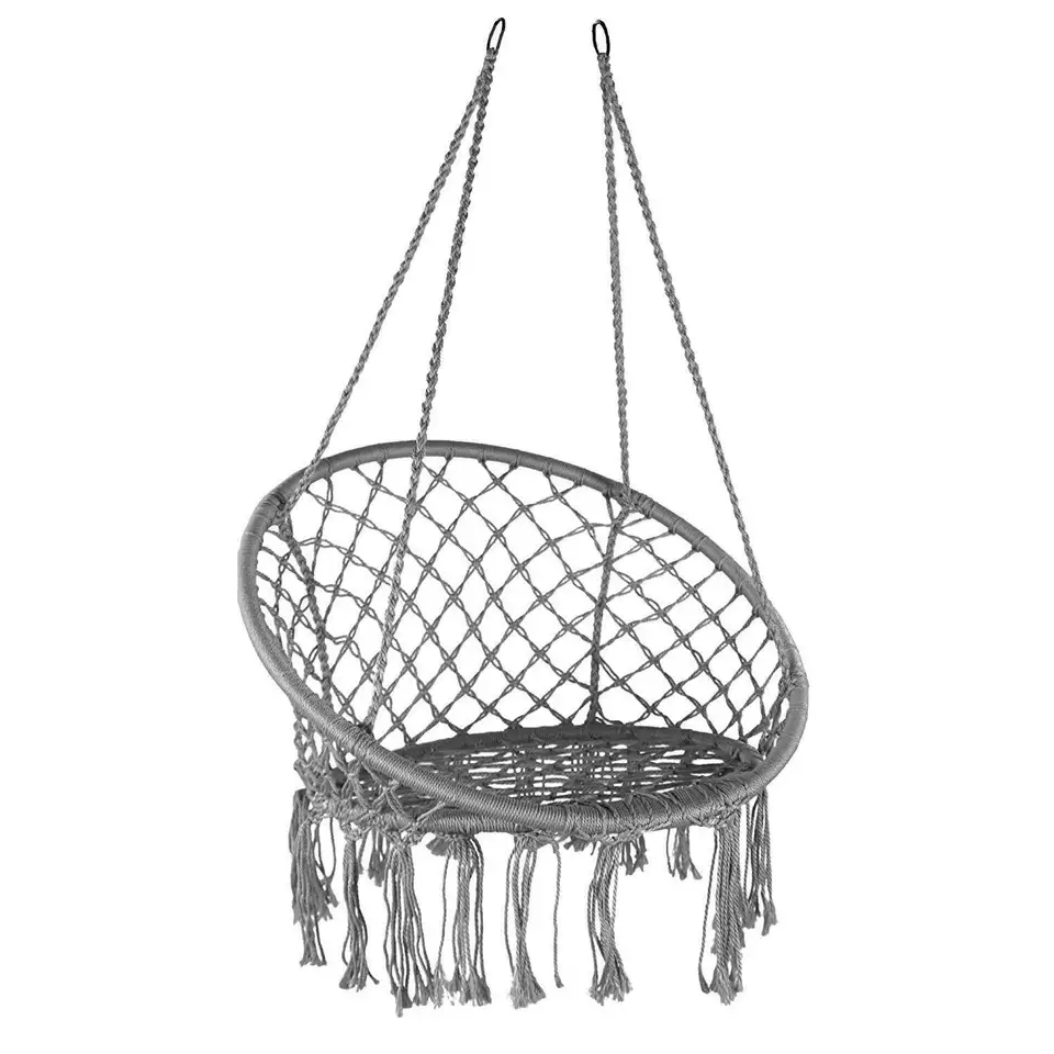 LEMO Comfort Hanging Hammock Rope Macrame Swing Chair Garden Outdoor Indoor Soft Seat