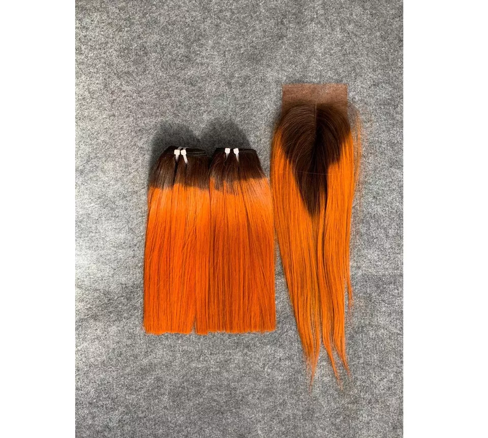 100% Human Hair Bone Straight Quality Color hair Silky Straight Weft Hair High quality Manufacture