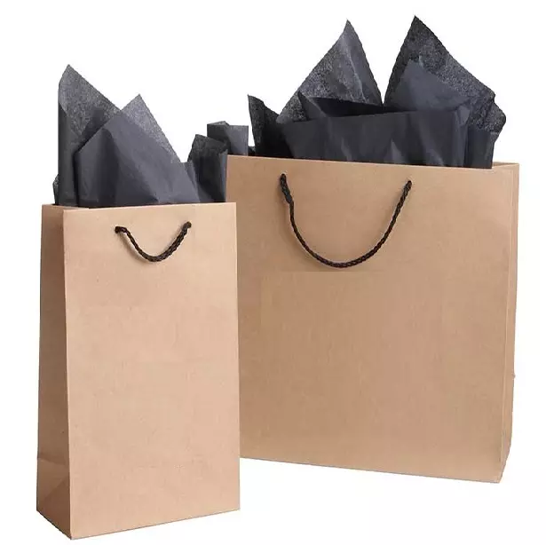 Brown kraft paper bag with high quality custom made for shape boxes for beverage packaging