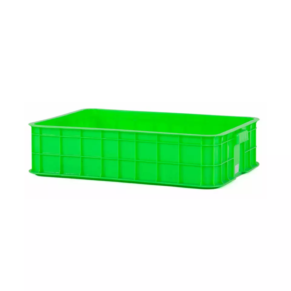 Customized Plastic Crate Basket Solid Side Container Hot Model Virgin HDPE Storage Tray