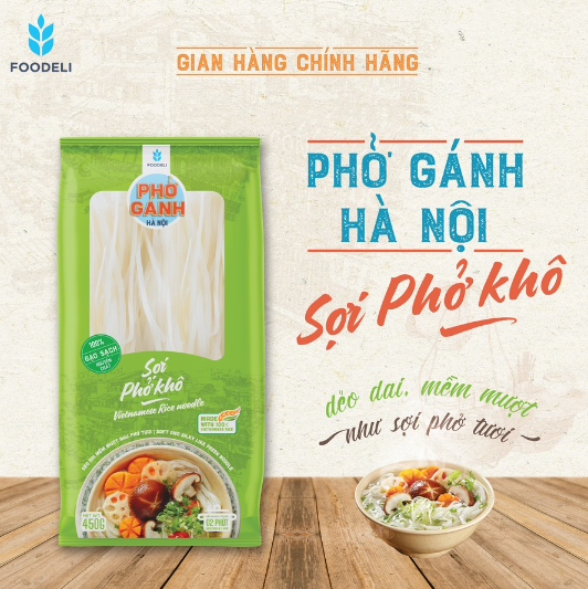 Hanoi Noodle Soup Noodles with 100% pure rice, no preservatives (450gr pack)