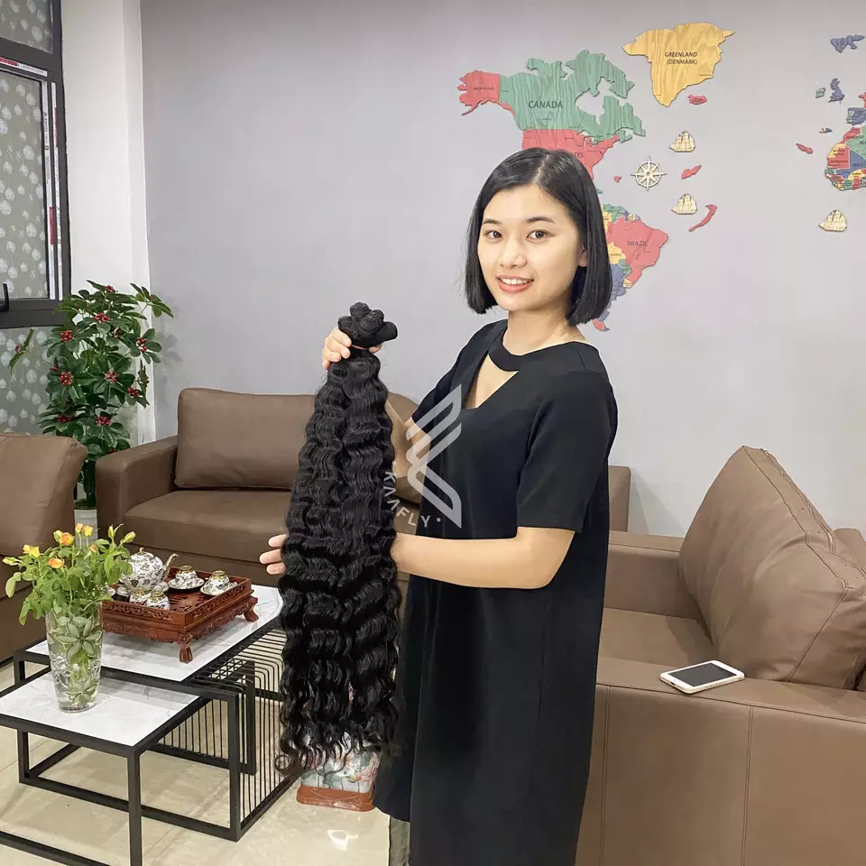 Hair Weave Bundles Vietnamese Vrigin Hair Bone Straight Human Hair Transparent Full Lace Wigs Deep Wave