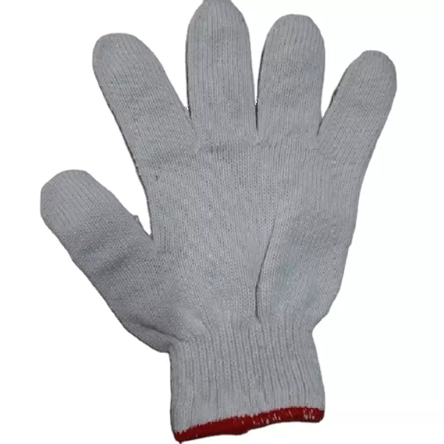 10 gauge safety cotton knitted glove white cotton hand gloves, safety cotton gloves