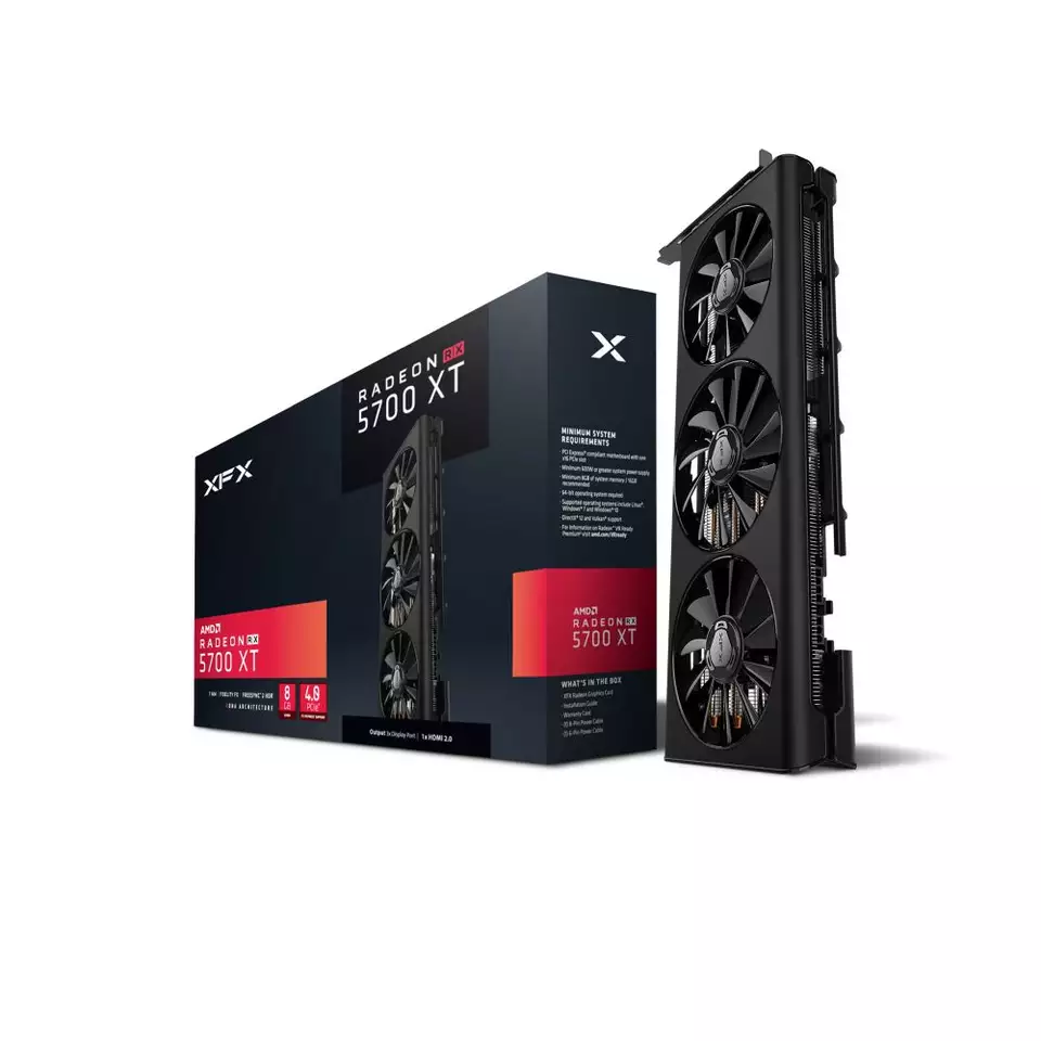 AMD Black XFX RX 5700 XT Triple Dissipation 8GB GDDR6 PCI Express 4.0 Graphics Card RX-57XT83LD8| AMD RX 580