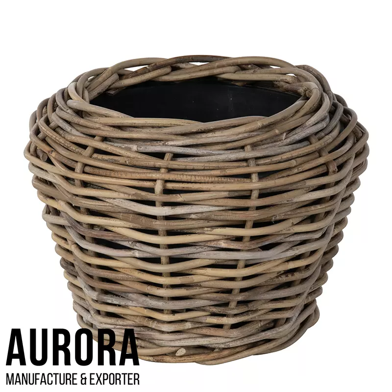 Average quality Wicker planter with eye catching designs and Variety of size shape for home or garden decoration
