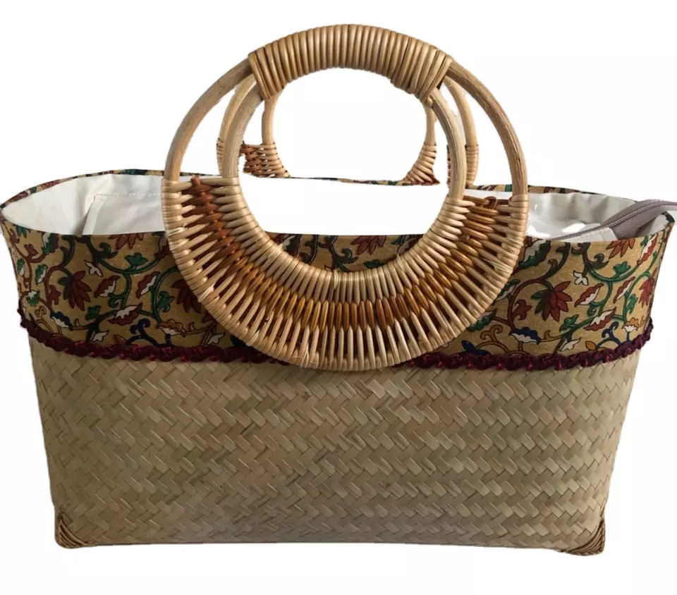 High quality Nice design eco friendly feature bamboo tote handmade handbags with handle made in Vietnam