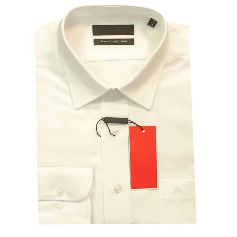 Formal pure white cotton business shirt for men