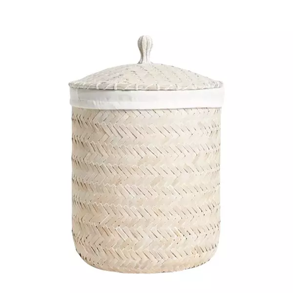 Bamboo Laundry Basket - VT004 Handicraft Rattan Basket, Standing Sustainable Household Indoor Plant Pot, Rattan Bucket