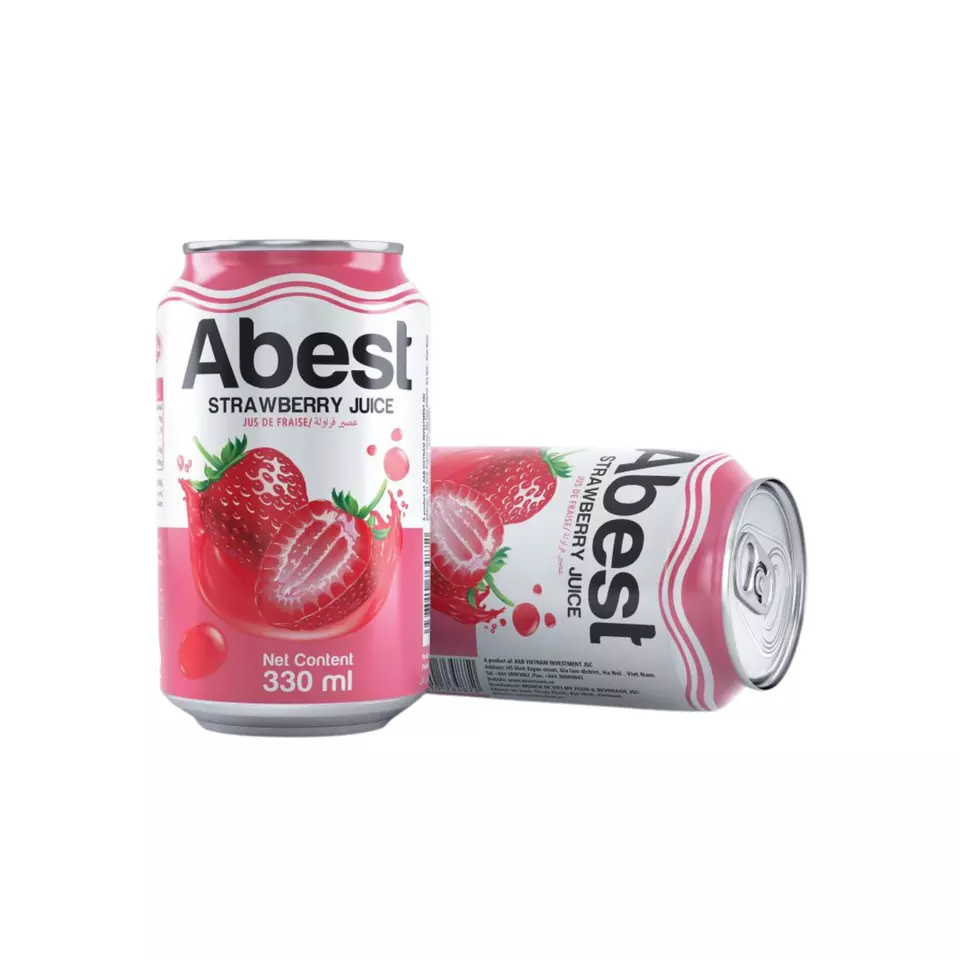 Free Design Your Brand Label Soft Drinks 330ml Natural Straw Berry Juice