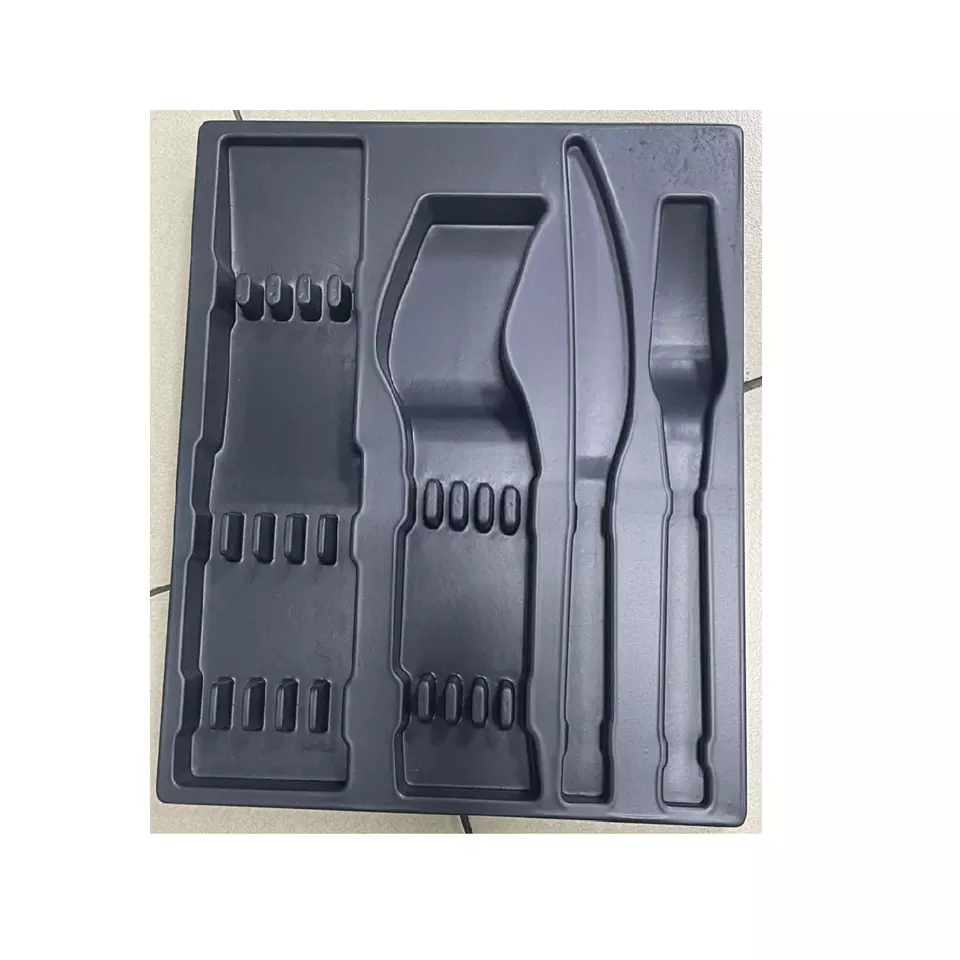 Hot Sale Customized Black Vacuum Forming Inner Plastic Packaging Tray For Electronic Components with 100Pcs/Box From Vietnam