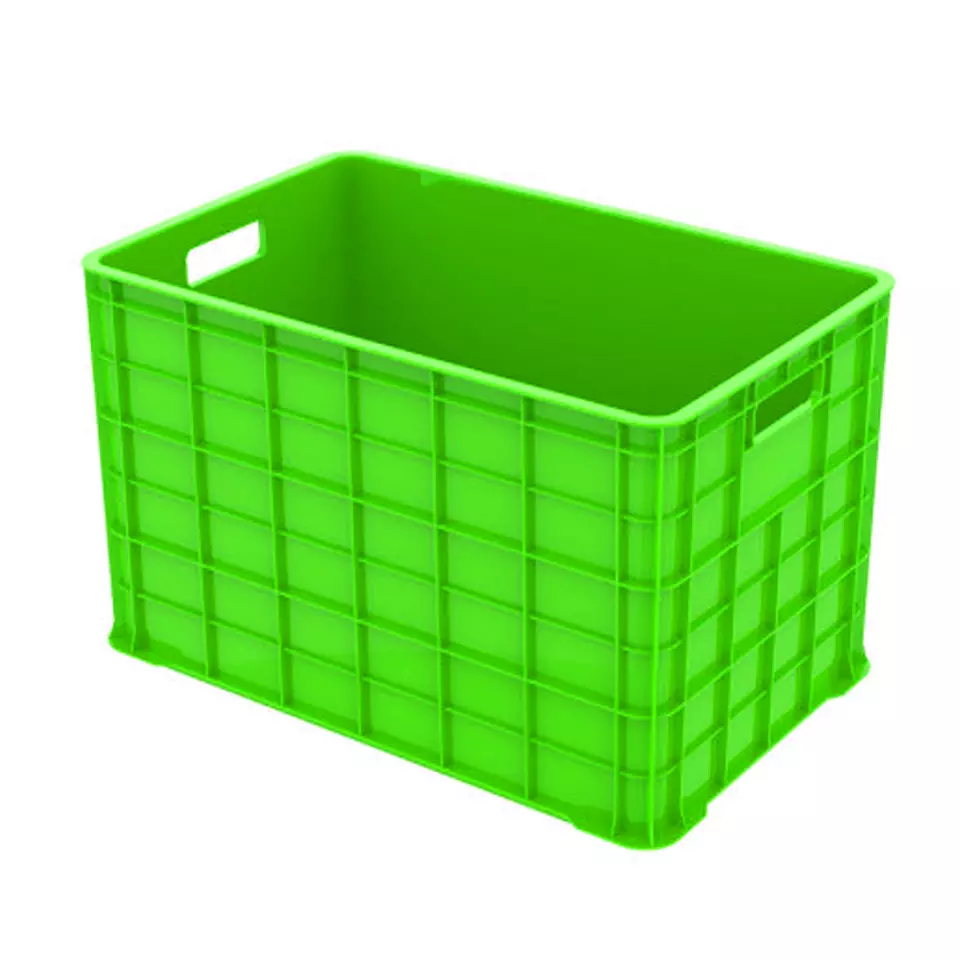 Hot Model Virgin HDPE Storage Tray Customized Plastic Crate Solid Side Container without Wheels