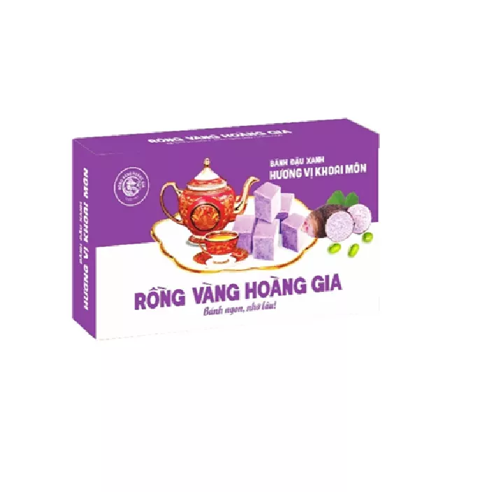 Green bean cake H24 Taro Flavor Royal Golden Dragon 300g Made In Vietnam High Quality Sweet Taste