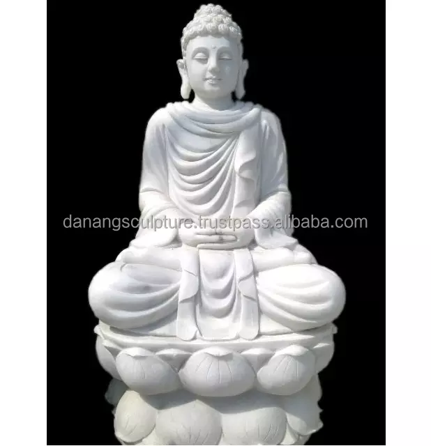 Vietnamese Buddha Statue Custom Hand Carved White Marble Shakyamuni Buddha big Gautam Buddha statue