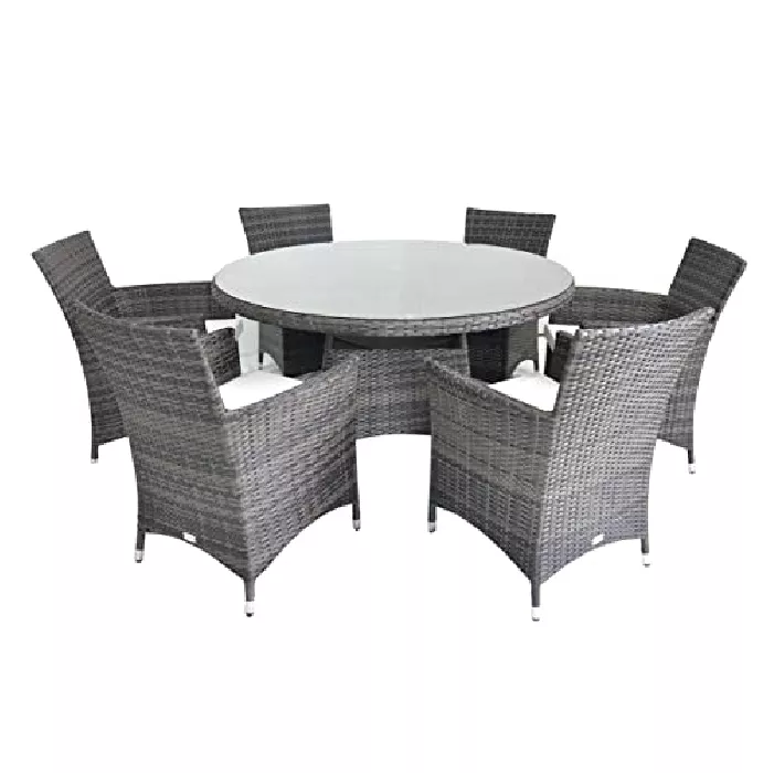 Hot round table sofa 140cm with 6 chairs made in Vietnam for indoor furniture decorative by 100% rattan
