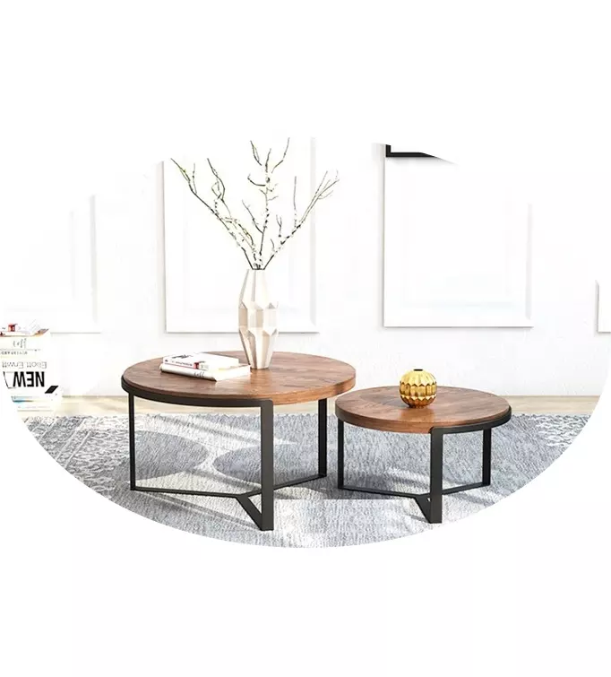 Nordic Style round marble luxury coffee table set modern living room furniture stainless steel coffee table
