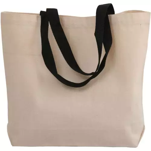 Custom logo printing cotton black tote bag