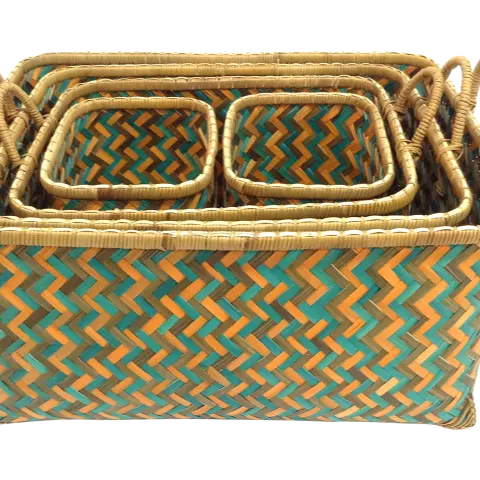 Trendy Bamboo storage basket natural handmade Vietnam