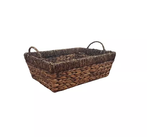 Vietnam cheap price waterhyacinth seagrass bamboo rattan storage basket with handles