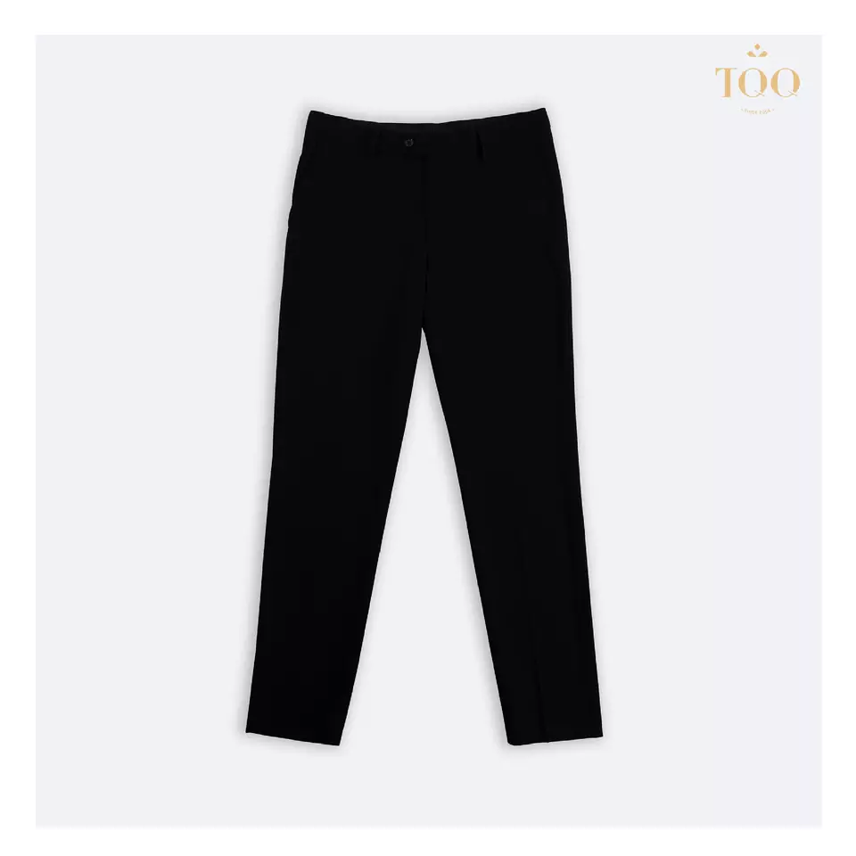 SKINNY Anti-Static fashionable pants Slim Fit Non-Iron 4 Seasons Trousers in Black Polyester Anti-wrinkle Formal Cotton
