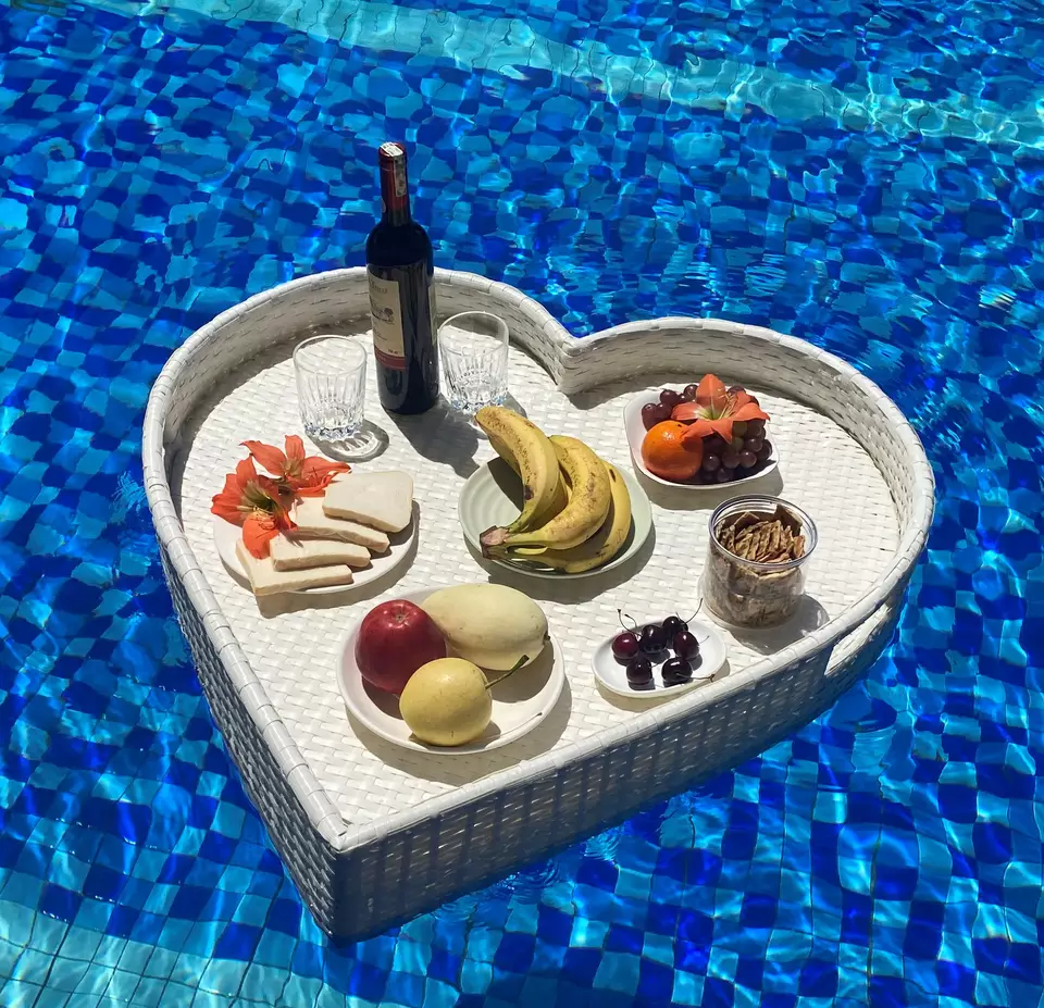 Floating Tray Luxury Floating Serving Tray Holder Refreshment for Adults for Sandbars Spas Bath