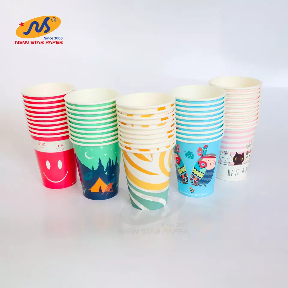 Paper Cups 12oz Disposable Double Wall Customize 230 260 300 gsm Bagasse Material Eco-friendly