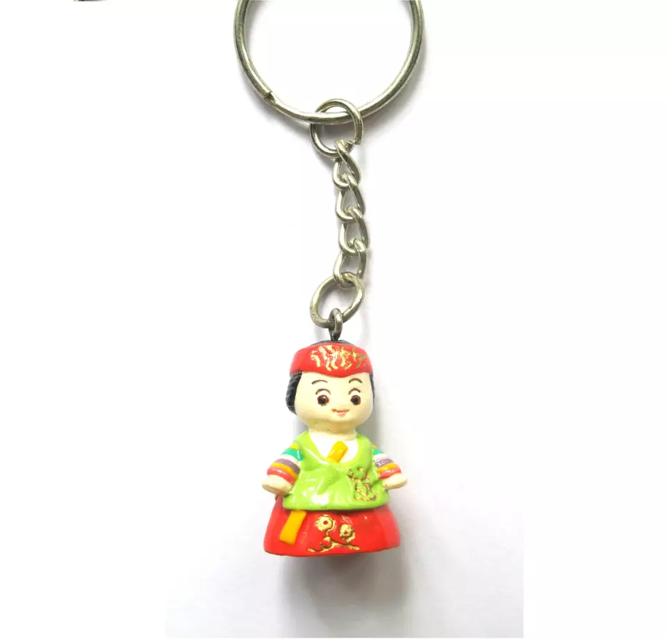 Polyresin korean figurine souvenir keychain