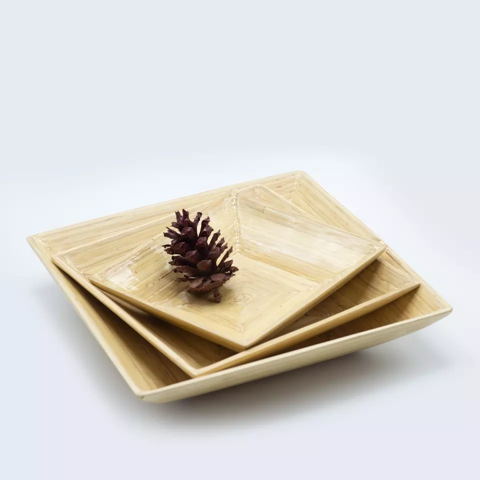 High quality square bamboo serving tray with handle cheapest 2020 eco-friendly