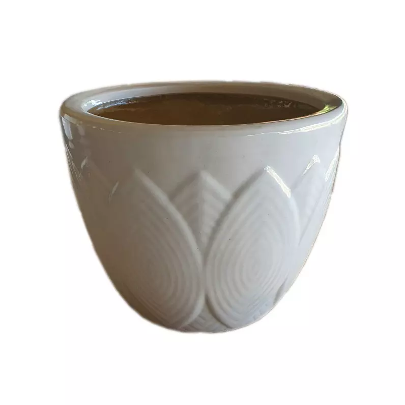 The High Quality Vietnamese Small Glazed Flower Pots With The Modern Style By Ceramic