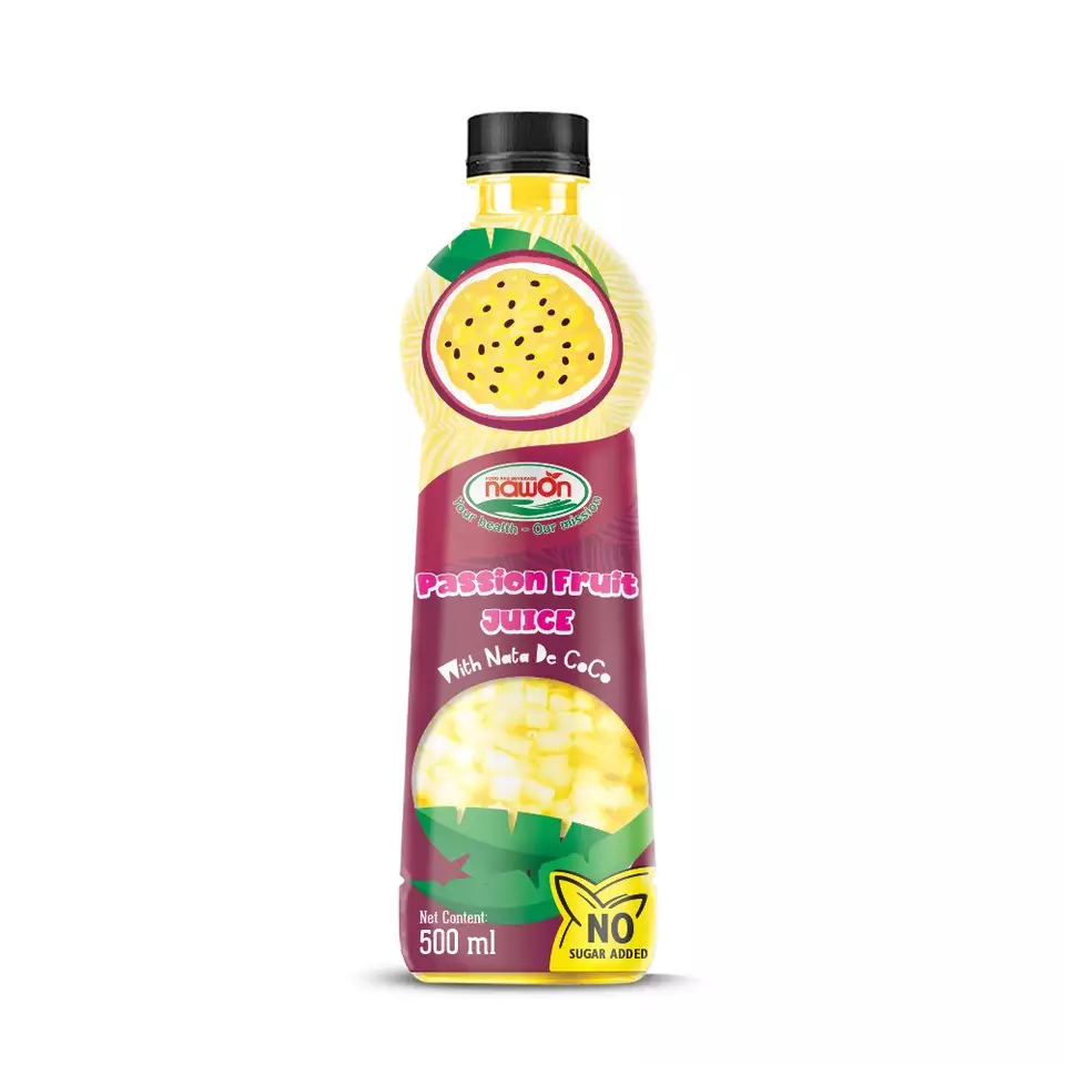 500ml NAWON Nata de Coco Psssion Fruit Vietnam Low Sugar Free Sample Fruit Juice with Nata de Coco OEM/ODM Beverage Manufacturer