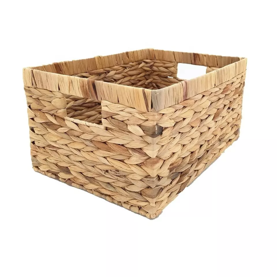 Best Seller Water Hyacinth Baskets Laundry Basket Storage Basket with Handles Eco Friendly Products Furniture Decoration