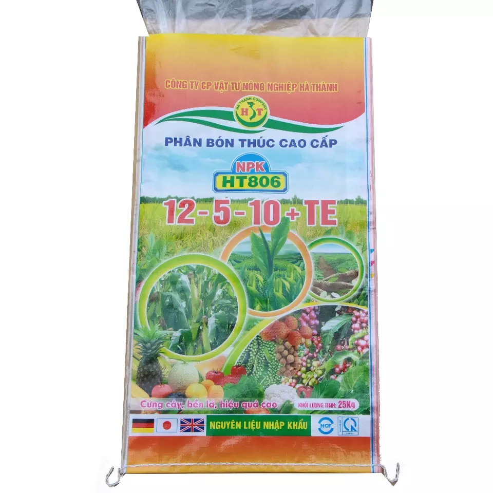 25kg PP woven bag fertilizer bag, animal feed bag, customize size and design, made in vietnam