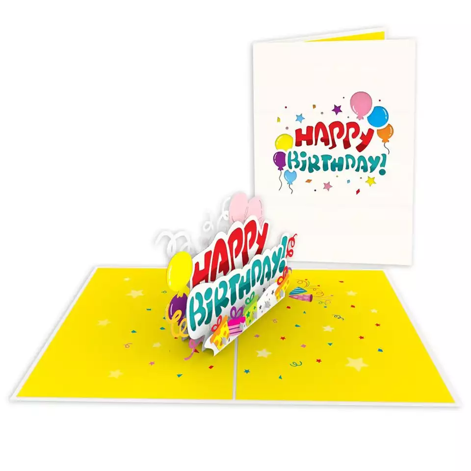 Happy Birthday Letter Custom Design Handmade Greeting Pop Up Card 3D Wholesale Vietnam
