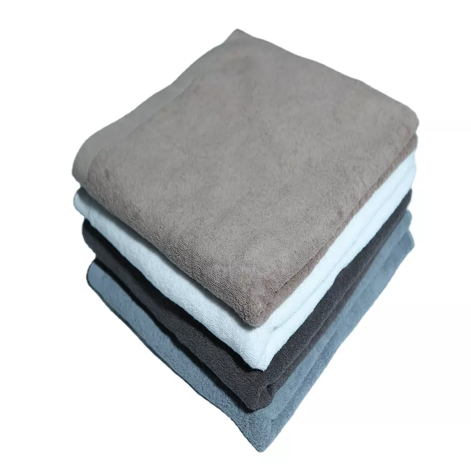 Utilities Items 100% Cotton Knitted Rectangle Shape Plain Solid Color Bath Towels For After Shower Cleaning Made In Vietnam