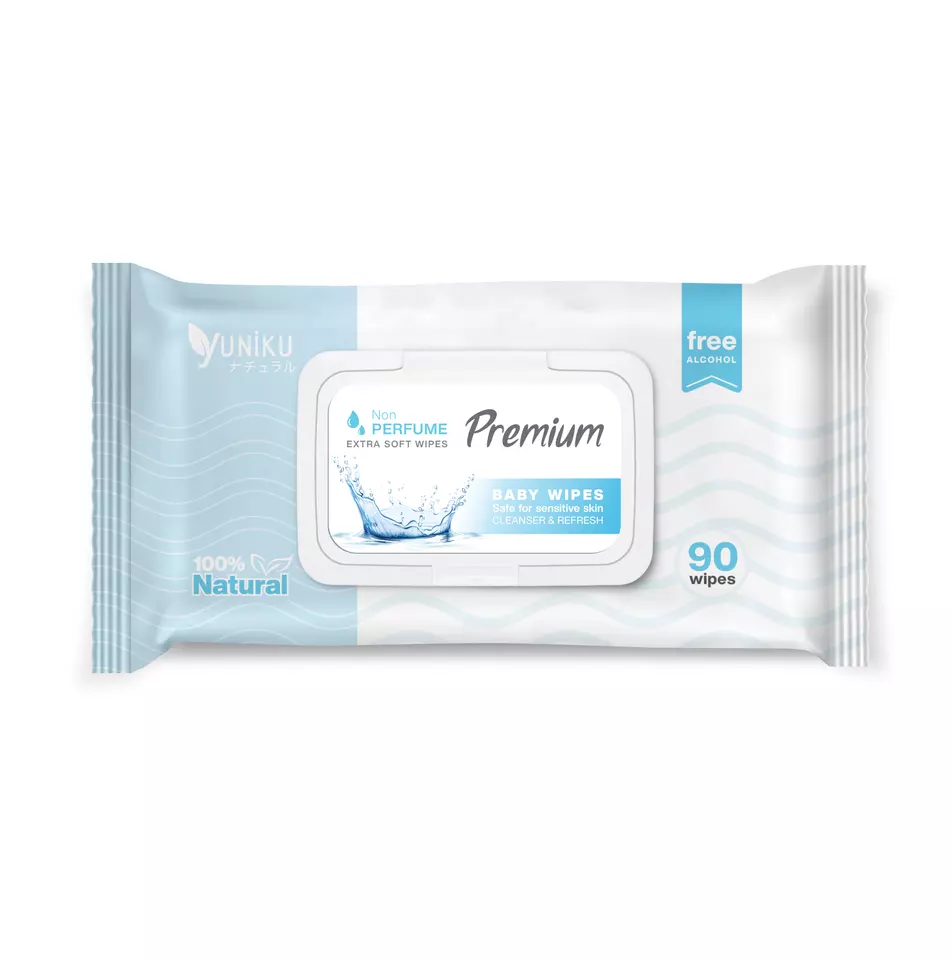 YUNIKU Baby Wipe 90 Premium Professional Natural Soft Baby Wet Wipes for Face Hand Mouth Clean