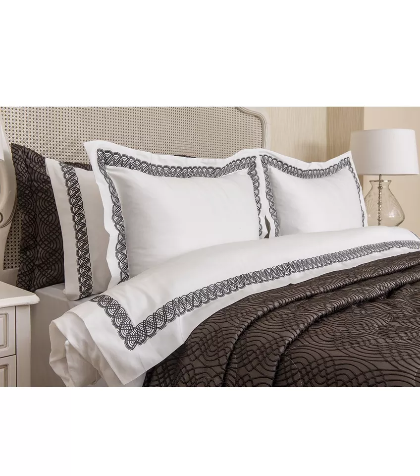 Embroidery Duvet Covers Sets High Quality Cotton Embroidery Bedding and Pillowcases For Home Hotel Wedding