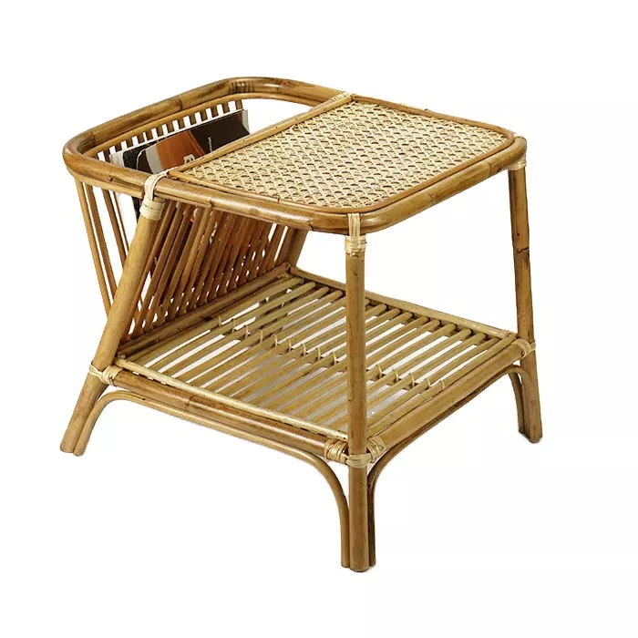 Wholesales High Quality Rattan Side Table with Magazine rack For Livingroom, Wicker Rattan Table Made in Vietnam by Simple Decor