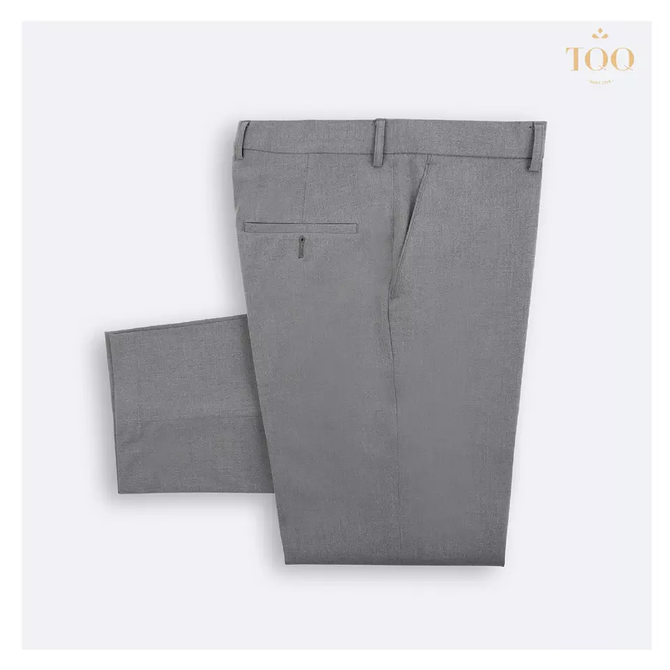 Cotton Anti-wrinkle men jeans trouser Classic Fit Machine Washable Stretch Trousers in Light Grey Anti-Static Polyester
