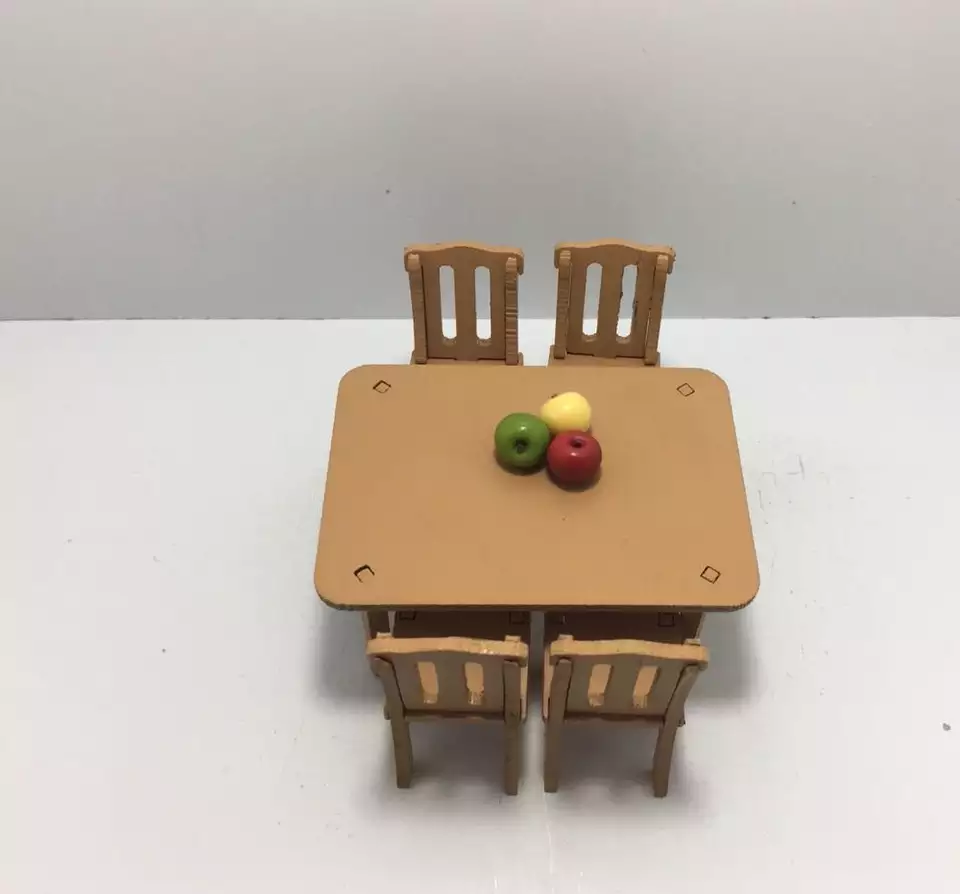 Wooden toy chicken set / mini dining table and chairs for children