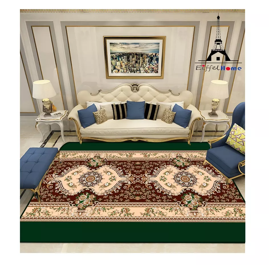 Decoration for living room for sale 100% polyester modern geometric design printed Floral Carpet