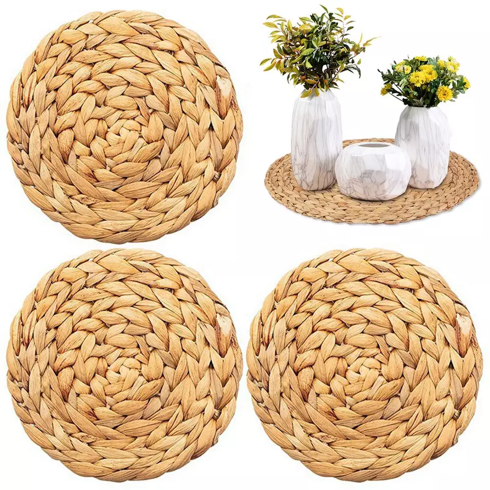 Wholesale Price Good Quality Tabletop Kitchen Table Decoration Accessories Water Hyacinth Woven Placemats from Vietnam