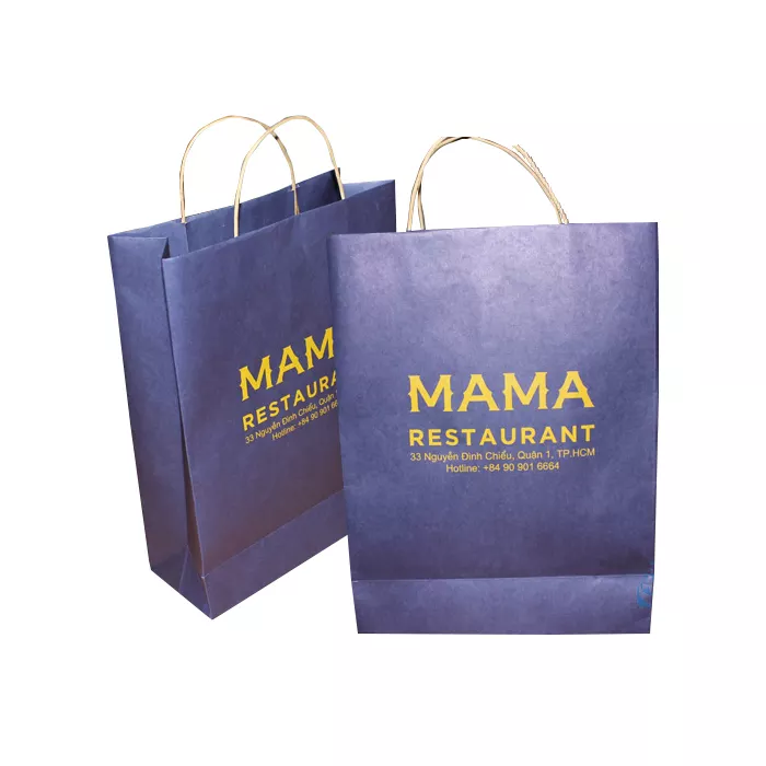 Printing Kraft Paper Bags - MAMA Restaurant Paper bag factory supplies white/brown kraft paper bag,accept customized sizes