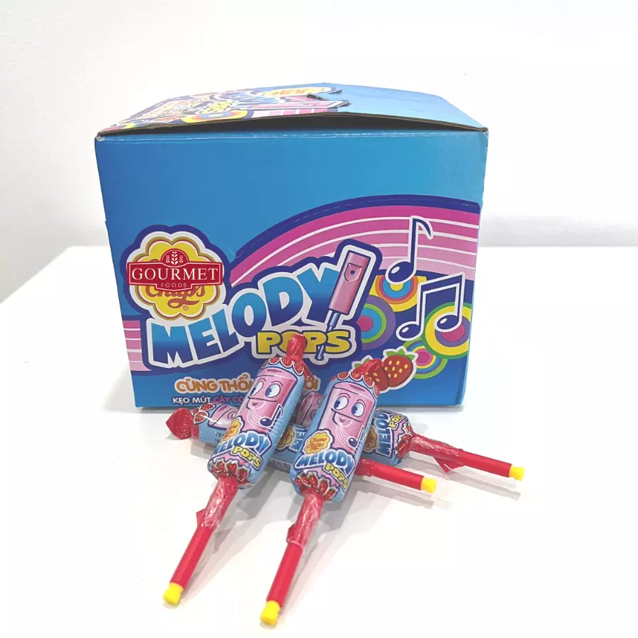 Lollipop Candy Melody Pops With a Fruity Strawberry Flavor 60g